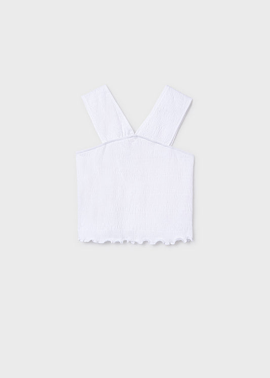Top alças franzida - Branco - Mayoral