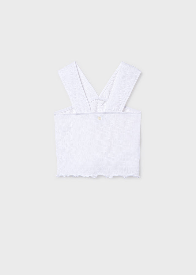 Top alças franzida - Branco - Mayoral