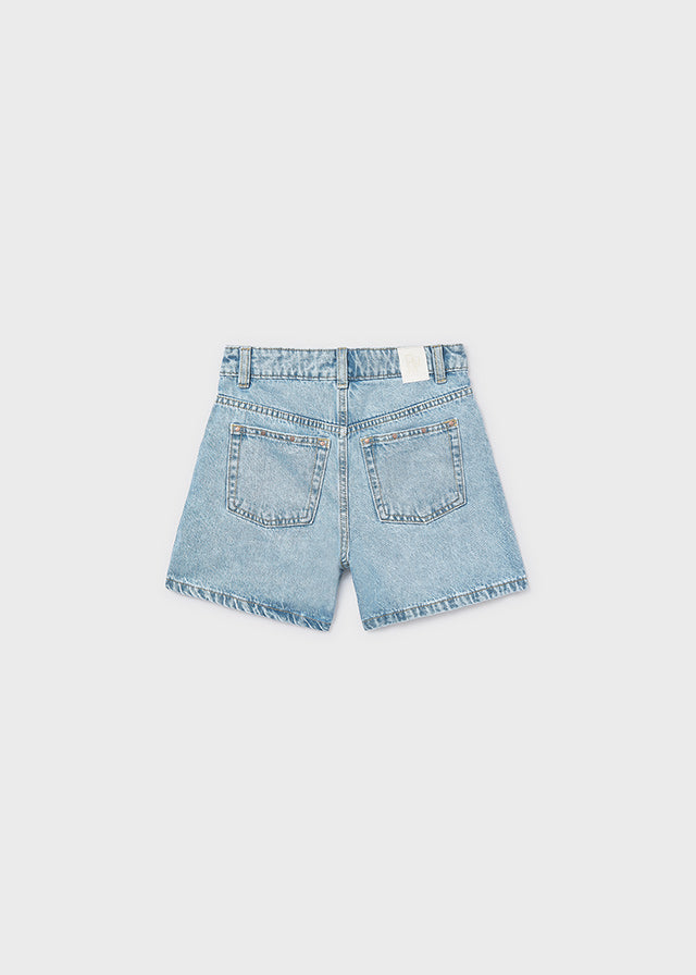 Calções jeans c/ rebites - Claro - Mayoral