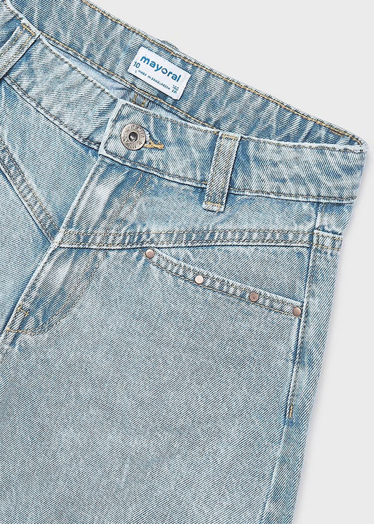 Calções jeans c/ rebites - Claro - Mayoral