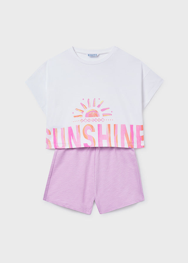 Conjunto calção gráfica - Lilac - Mayoral