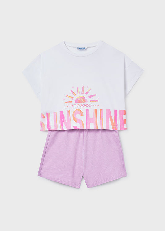 Conjunto calção gráfica - Lilac - Mayoral