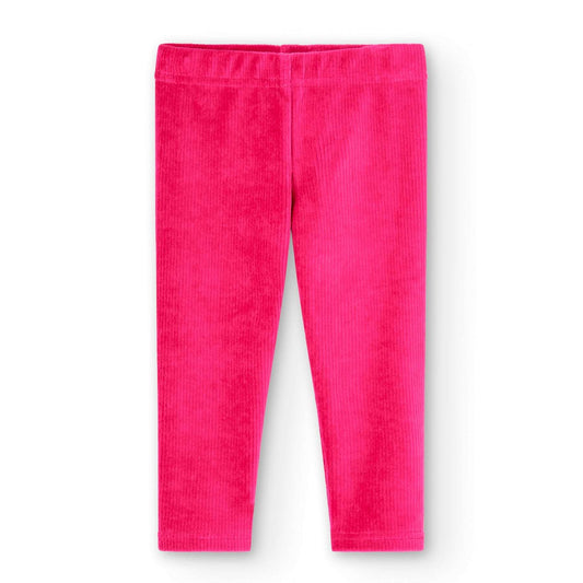 Leggings veludo rosa menina - Boboli