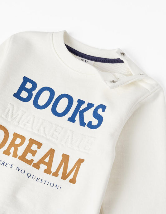 Cotton sweatshirt for baby boy 'books and dream' - Zippy