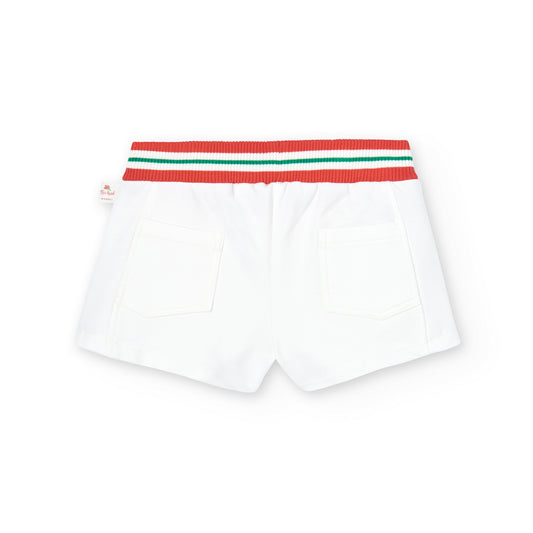 White cotton shorts for girls -Boboli