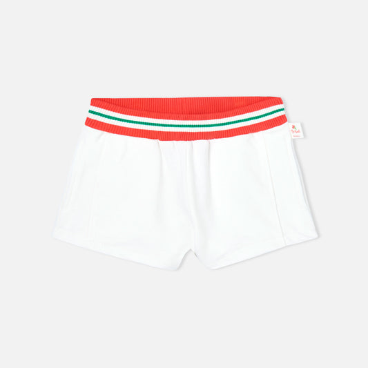 White cotton shorts for girls -Boboli