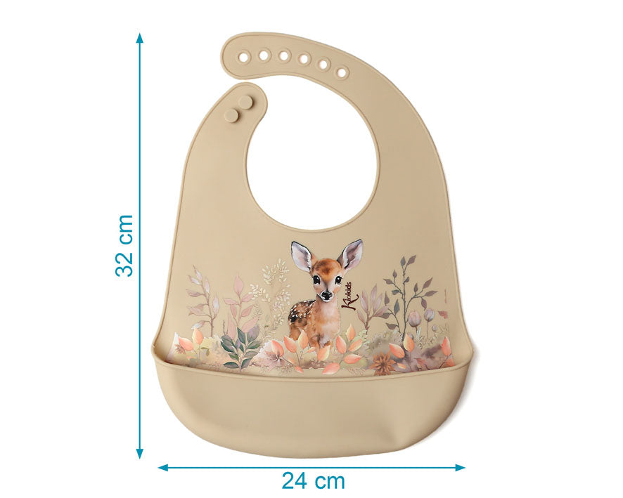 Babete silicone para bebé 4m+ Bambi bege