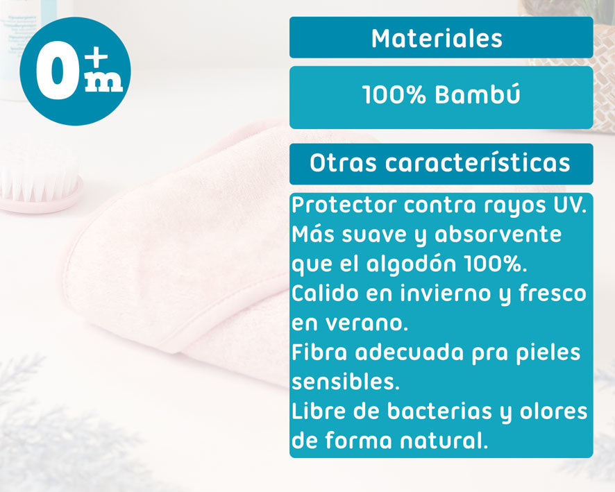 Toalha de banho Bambu 100X100cms 380grs Rosa