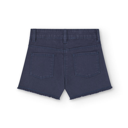 Navy girl's basic stretch twill shorts - Boboli