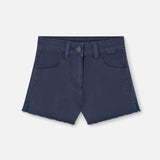 Navy girl's basic stretch twill shorts - Boboli