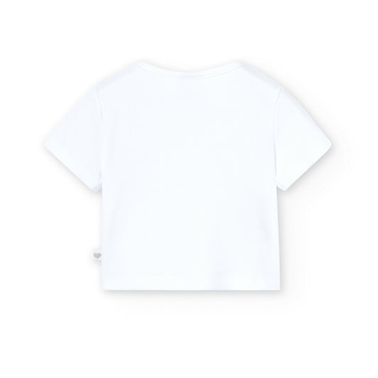 T-shirt algodão básica para menino Branco-Boboli