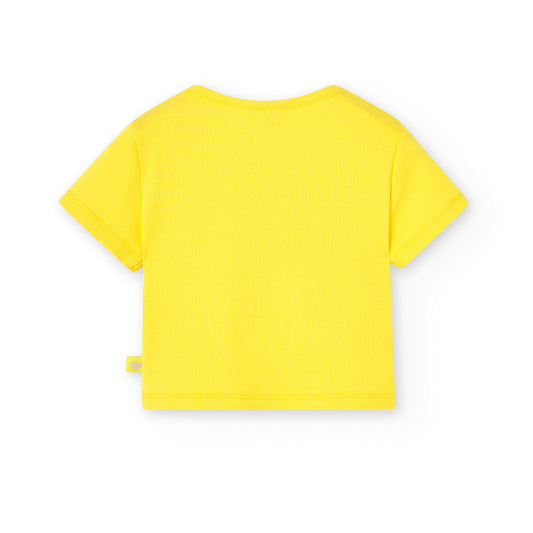 T-shirt algodão básica para menina Limão - Boboli