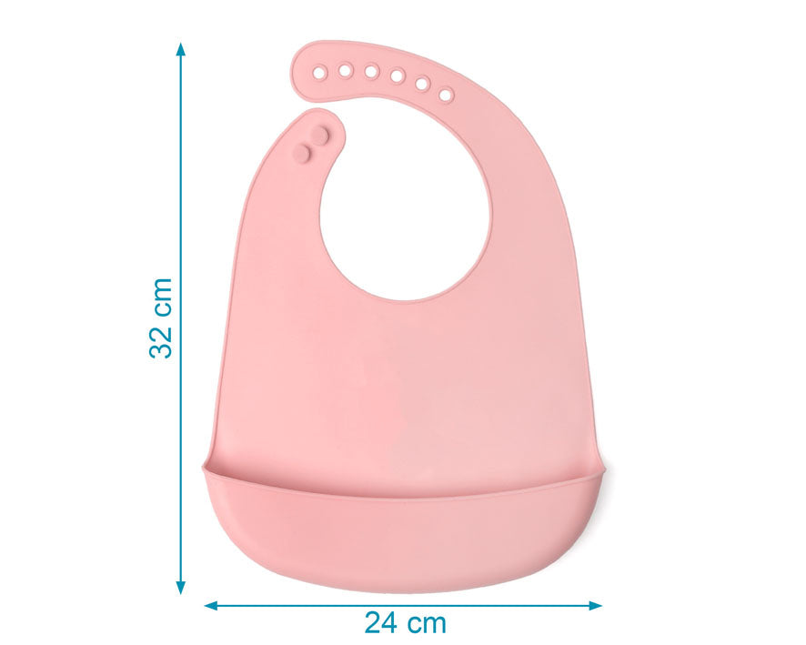 Babete silicone para bebé 4m+ rosa