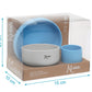 Conjunto refeição silicone BLW Azul/Cinza 3 peças