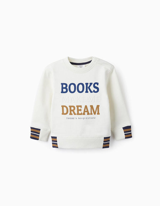 Cotton sweatshirt for baby boy 'books and dream' - Zippy