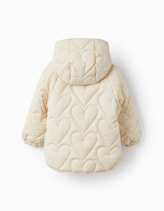 Baby Girl Quilted Jacket - "Hearts" - Zippy