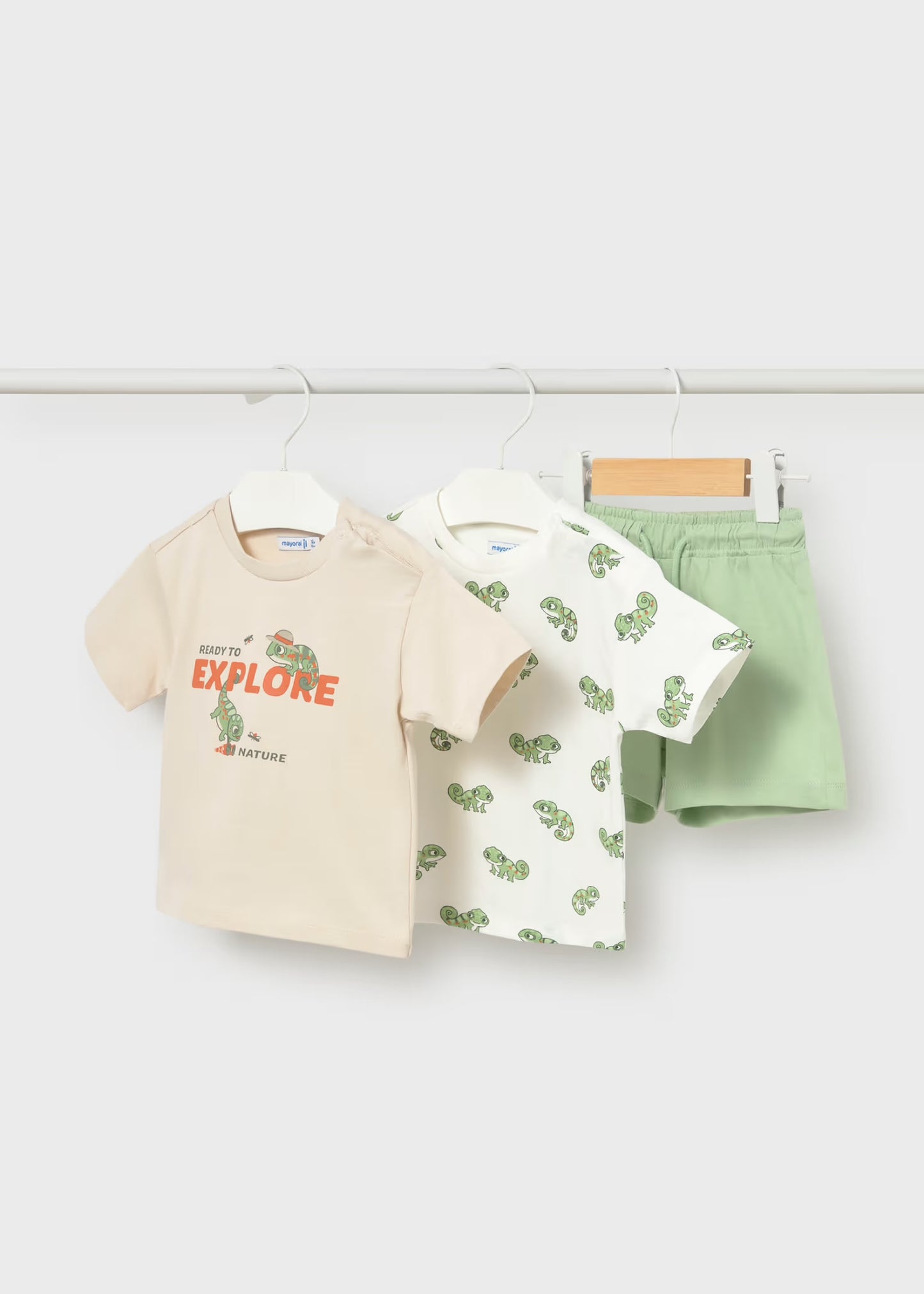 Conjunto algodão 3 peças print - Matcha - Mayoral