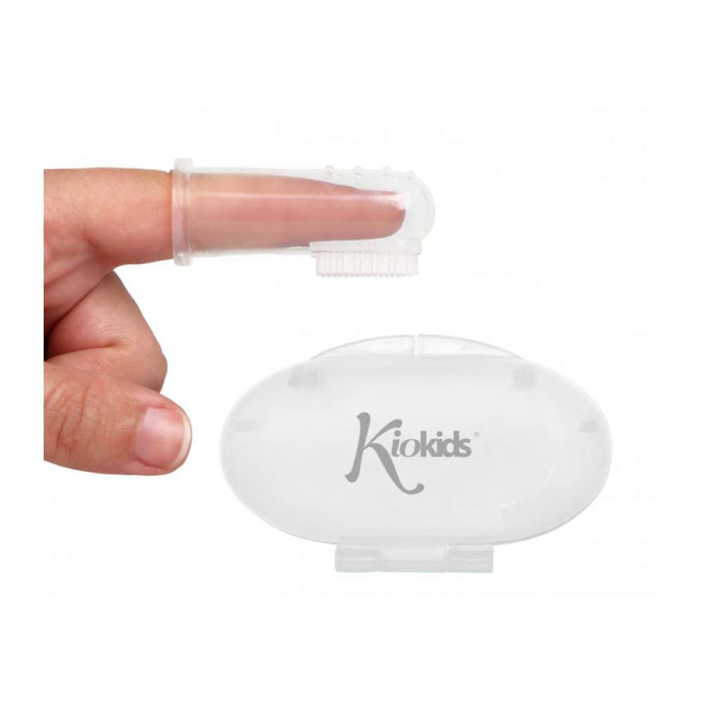 Escova Dentição Dedal Silicone com Estojo Kiokids