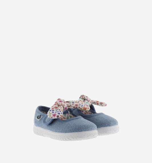 Sabrinas de lona para menina Jeans Flores - Victoria
