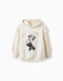 Cotton sweatshirt with hood, sequins and tulle for girl 'minnie' - Zippy