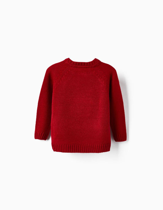 Knit sweater for baby 'reindeer - Christmas', red - Zippy