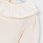 Blusa gola folhos para menina Mayoral em Soja - pormenor