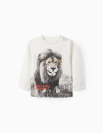 Camisola em algodão de manga comprida para bebé menino 'leão' - Zippy