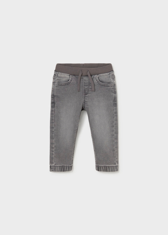 Calças jogger soft denim para bebé menino Mayoral em Cinzento Médio