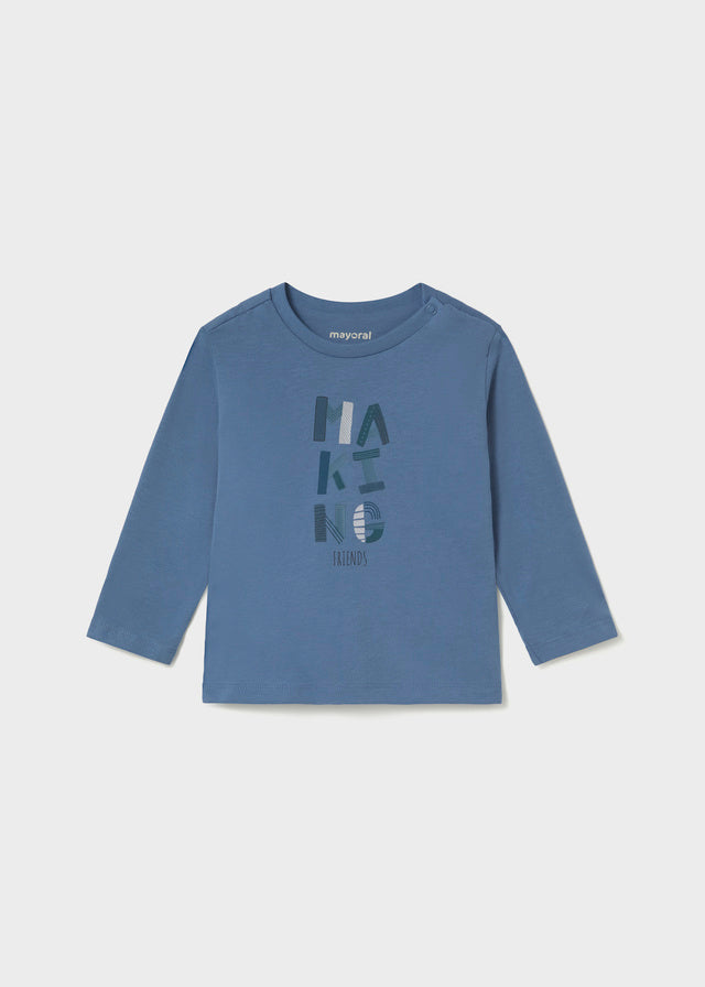Camisola básica de manga comprida para bebé menino Mayoral em Azul Escuro