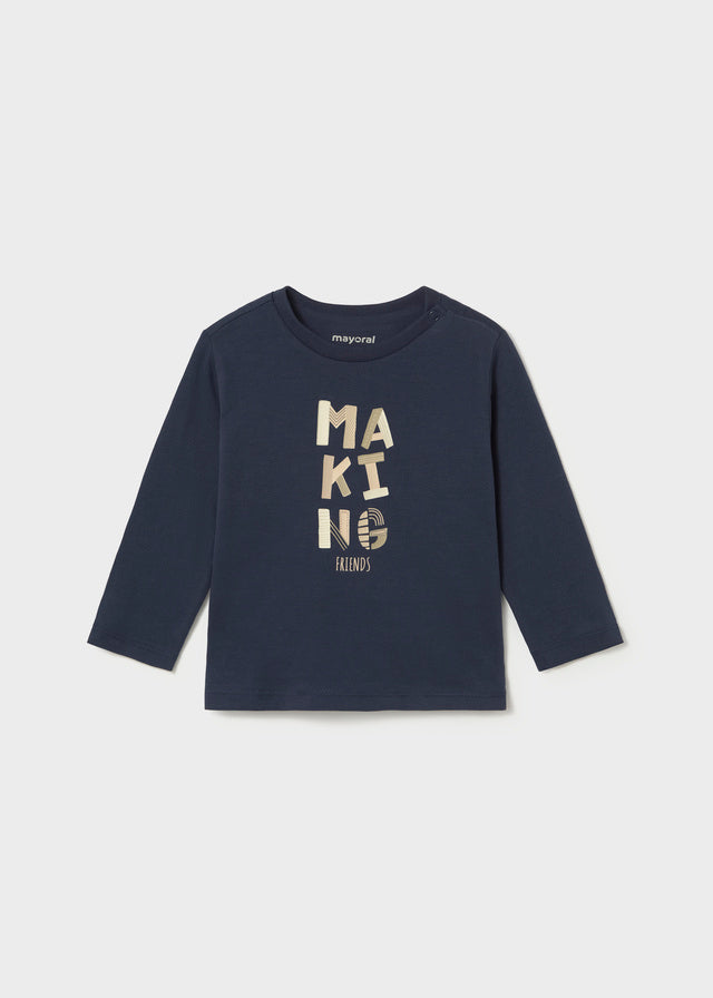 Camisola básica de manga comprida para bebé menino Mayoral em Azul