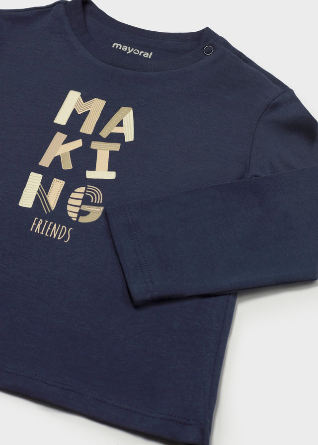 Camisola básica de manga comprida para bebé menino Mayoral em Azul - imagem 3