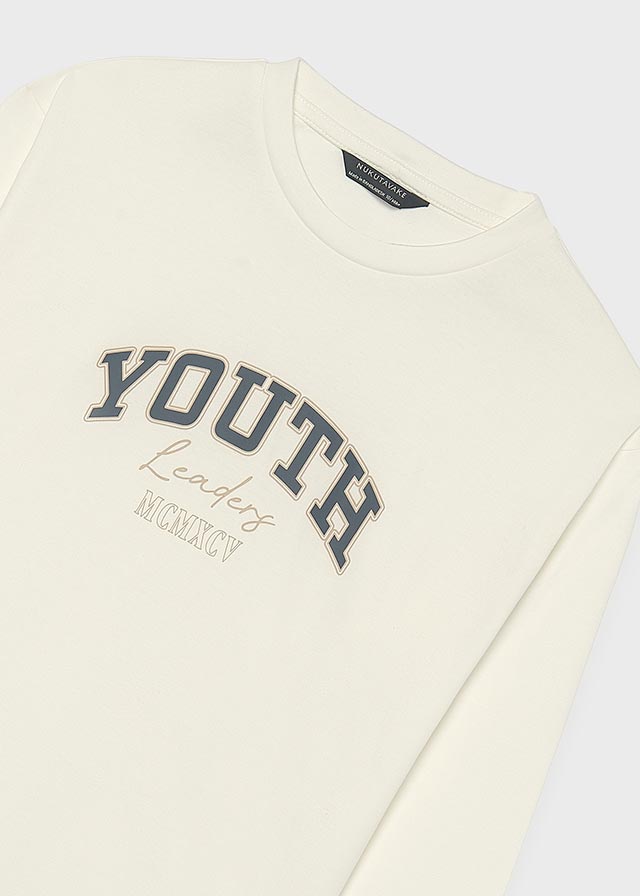 Camisola básica de manga comprida para menino Mayoral em Nata - imagem 3