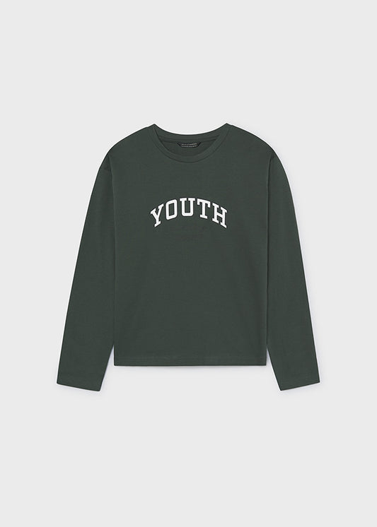 Camisola básica de manga comprida para menino Mayoral em Verde
