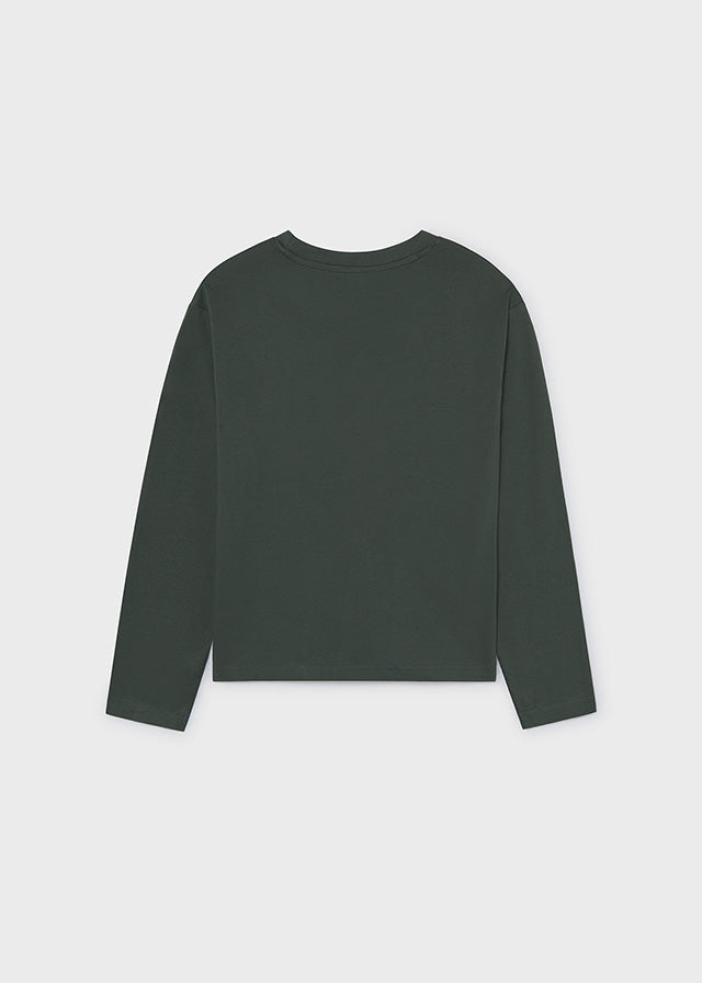 Camisola básica de manga comprida para menino Mayoral em Verde - imagem 2