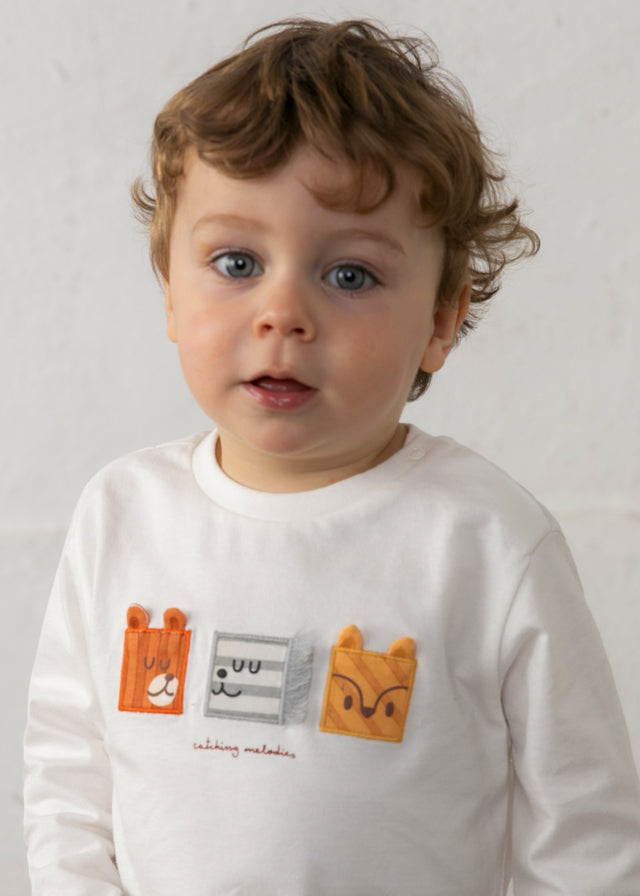 Camisola com carinhas para bebé menino Mayoral em Nata