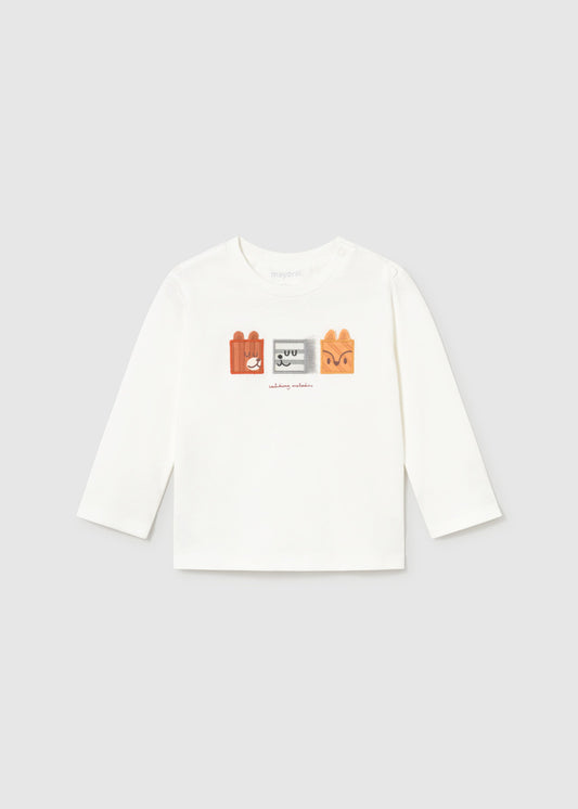 Camisola com carinhas para bebé menino Mayoral em Nata - imagem 3