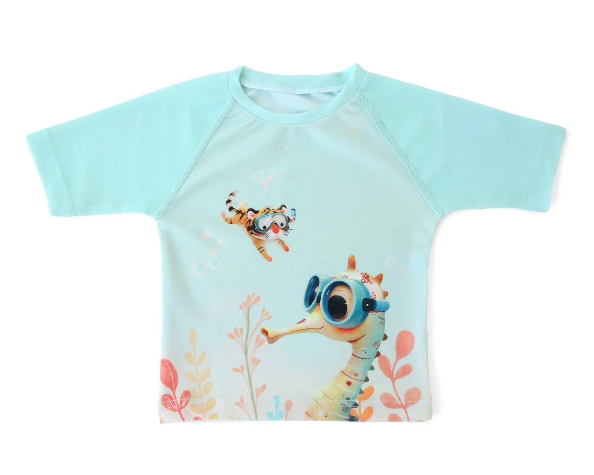 Camisola de Banho para bebé proteção UPF 50+ - Kiokids Menta