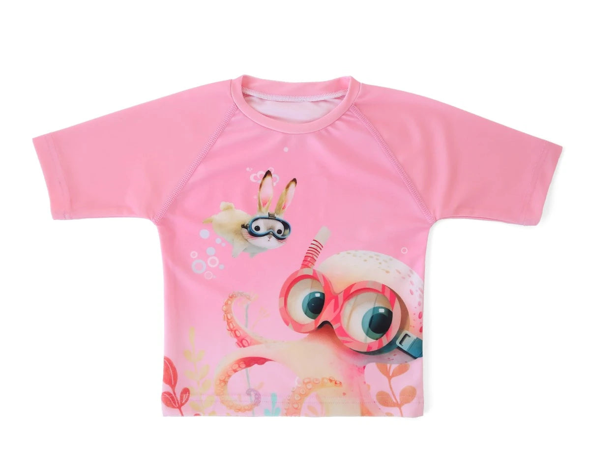 Camisola de Banho para bebé proteção UPF 50+ - Kiokids Rosa
