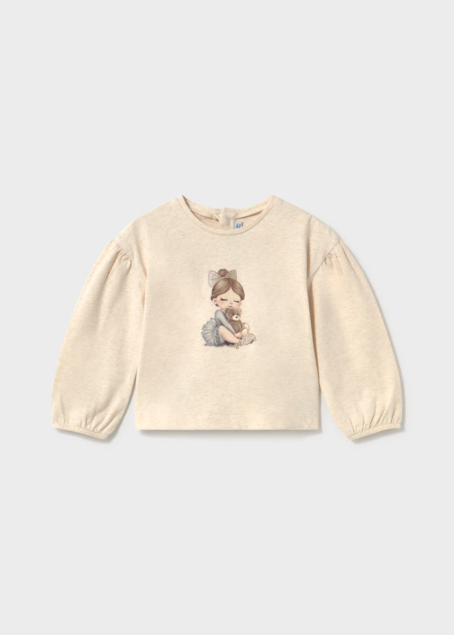 Camisola gráfica para bebé menina Mayoral em Milk Vig