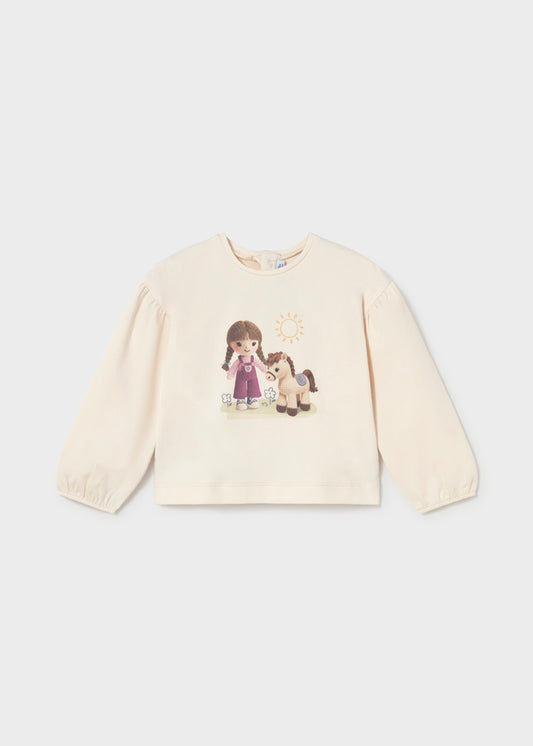 Camisola gráfica para bebé menina Mayoral em Soja