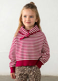Camisola com lenço às riscas para menina Mayoral em Cherry