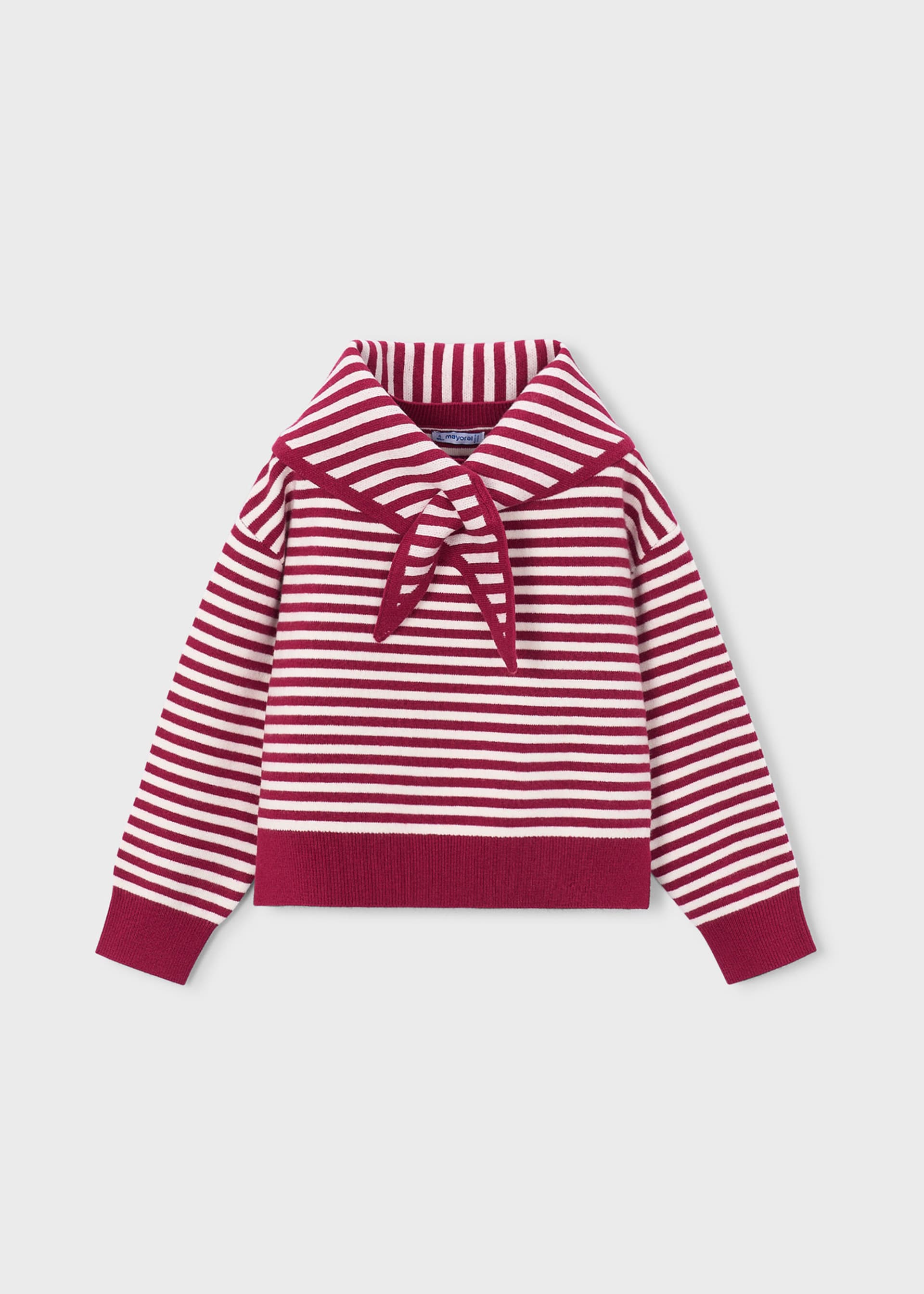 Camisola com lenço às riscas para menina Mayoral em Cherry - costas
