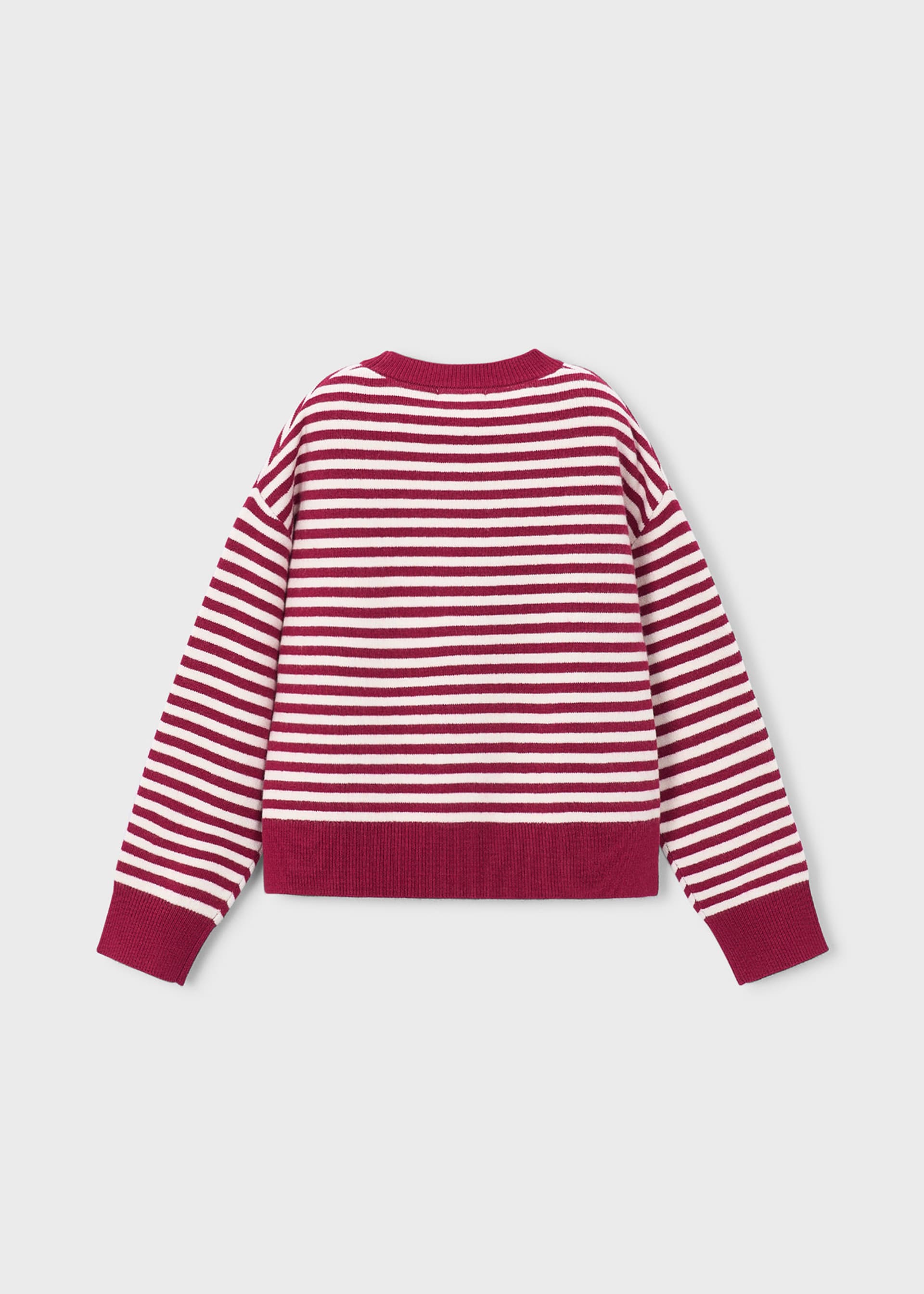 Camisola com lenço às riscas para menina Mayoral em Cherry - detalhe