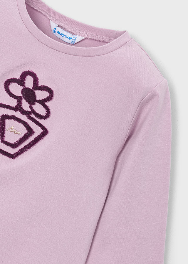 Camisola de manga comprida para menina Mayoral em Rosa Malva - imagem 3