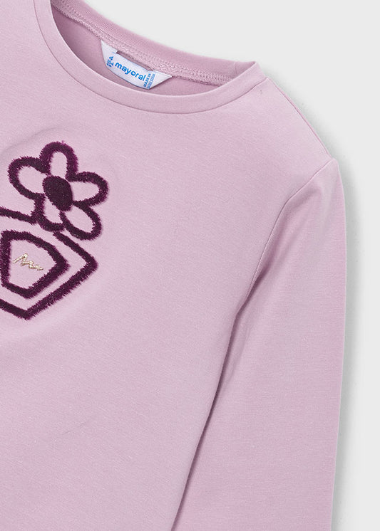 Camisola de manga comprida para menina Mayoral em Rosa Malva - imagem 3