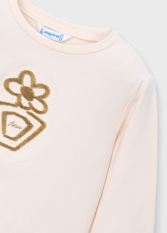 Camisola de manga comprida para menina Mayoral em Soja - imagem 3
