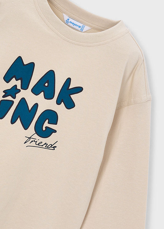 Camisola de manga comprida para menino Mayoral em Pedra - detalhe