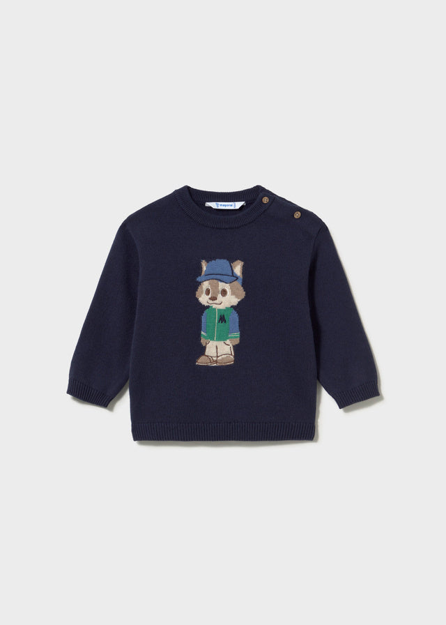 Camisola de tricô com intársia para bebé menino Mayoral em Azul
