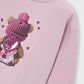 Camisola de manga comprida com ursinho para menina Mayoral em Rosa Malva - detalhe
