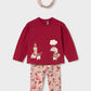 Conjunto de camisola, leggings e bandolete para bebé menina Mayoral em Rooibos